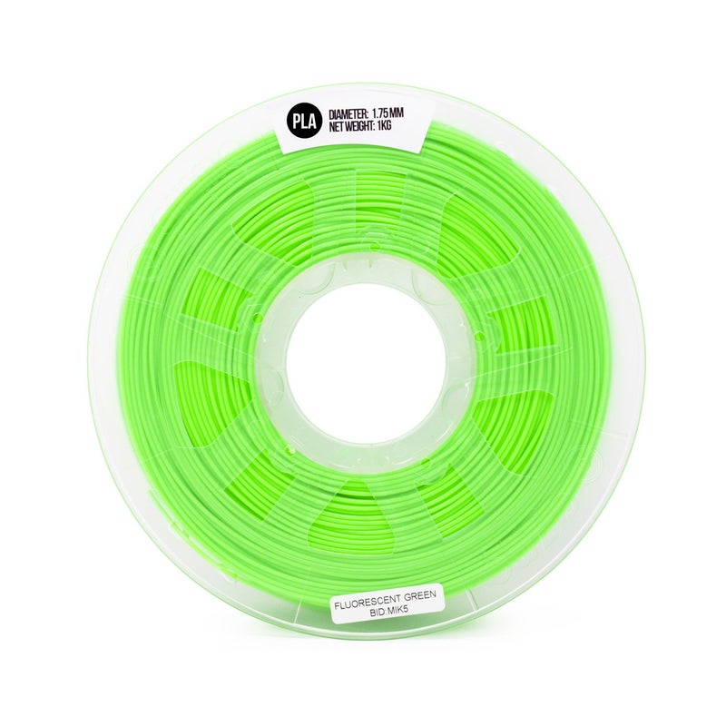 Gizmo Dorks 1.75mm PLA Filament 1kg for 3D Printers, Fluorescent Green, Glows Under UV Light - Image 2